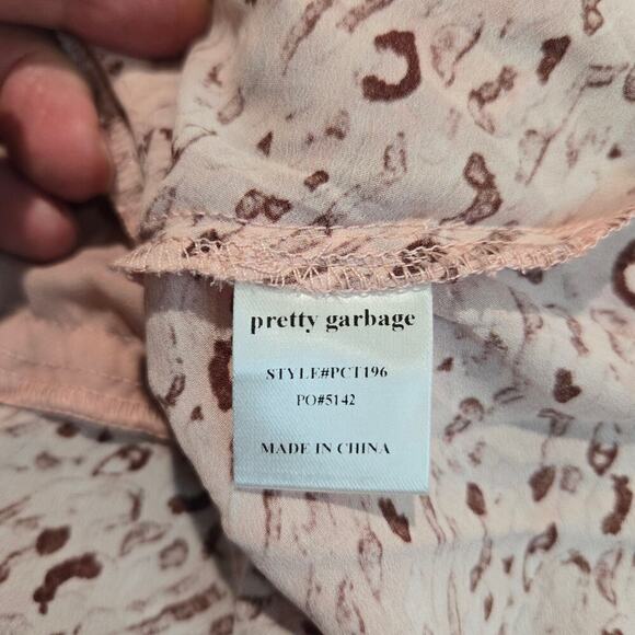 NWT Pretty Garbage Leopard Print Split Hem Tank Top Sz L Boho Coastal Cowgirl - Picture 12 of 13